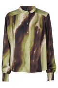 Arianna Blouse 2860 | Brown Green Print | Bluse fra Prepair