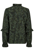 Molin Blouse 207073 | Kombu Green W. Black | Bluse fra Freequent – nedsat