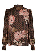 Massima Botanical Border Blouse | Black | Bluse fra Neo Noir – nedsat