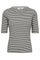 SaraCC Stripe Rib Tee | White/Black | T-Shirt fra Co'couture