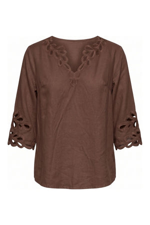 Trixie Lace Top | Cognac