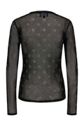 Mesh Ls Sparkle Tshirt | Black Heart Diamond Dot | Liberté – nedsat