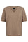 Ulla Ss Vneck Tshirt | Dusty Light Brown | T-Shirt fra Liberté