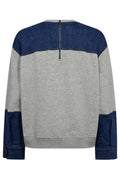 Candiz Denim Mix Sweat 37044 | Grey Melange | Sweatshirt fra Co'couture – nedsat