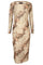 Mesh Ls Long Dress l Brown Gold Marble l Kjole fra Liberté