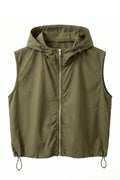 Bianca Cotton Zip-Up Vest | Kaki – nedsat