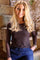 Mesh Ls Sparkle Tshirt | Dunkelbraun Gold Dot | Bluse von Liberté