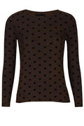 Mesh Ls Tshirt | Dark Brown Black Flock Heart | Bluse fra Liberté – nedsat