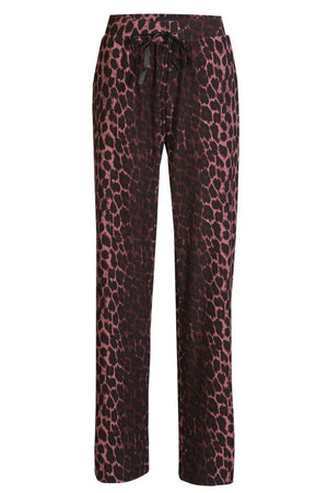 Alma Wide Pants | Bordeaux Lux Leo | Bukser fra Liberté