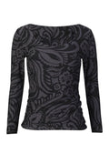 Alma Ls Turn Top | Dunkelgrau Schwarz Tia | Wendebluse von Liberté – nedsat