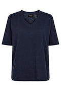 Ulla Ss Vneck Tshirt | Navy | T-Shirt fra Liberté – nedsat