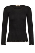 Elaine O-LS Seamless Tee | Schwarz | T-Shirt von Mos Mosh – nedsat