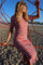Natalia Ss Dress | Creme Orange Blue Stripe | Kjole fra Liberté