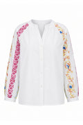 Leni Long-Sleeve Shirt With Embroidery | White – nedsat