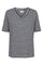 Ulla Ss Vneck Stripe Tshirt | Navy White Stripe | T-Shirt fra Liberté