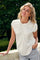Drapierte Satinbluse Fleur | Off White | Bluse von Neo Noir