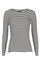 Natalia Ls Round Neck  Blouse | Black Creme Small Stripe | Bluse fra Liberté