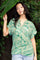 Luna Andrea S/S Top | Floral Green | Bluse fra Black Colour