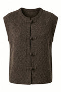 Celestia Knit Vest 9980 | Brown | Marta du Chateau