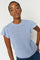 Ganna Pattern O-Neck Knit Top | Brunnera Blue | Strik fra Mos Mosh