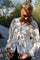 Manni Ls V-Ausschnitt Bluse | Weißer Schmetterling | Bluse von Liberté