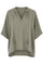 Baumwoll-V-Ausschnitt-Shirt | Grün | Shirt von Atelier C