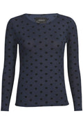 Mesh Ls Tshirt | Navy Black Flock Heart | Bluse fra Liberté – nedsat