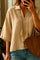 Cotton V-neck Shirt | Camel | Bluse fra Atelier C