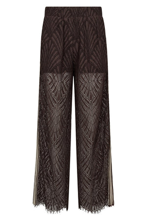Leticc Lace Panel Ll Pant 504190 | Dark Brown | Co'couture