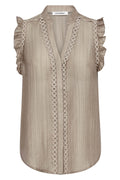 Reggiecc Frill Top | Taupe | Skjorte fra Co'couture