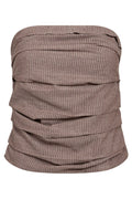 Jihocc Stripe Tube Top | Brown | Skjorte fra Co'Couture