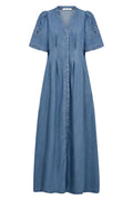 Tilly Emb Pleat Dress 46036 | Denim blue | Kjole fra Co'couture