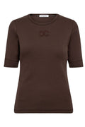 Granny Embroidery SS Tee 33166 | Mocca | T-Shirt fra Co'couture – nedsat