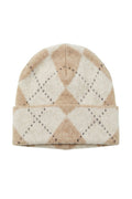 Chloe Check Beanie | Taupe – nedsat