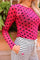 Mesh Ls Tshirt | Dark Pink Black Flock Heart | Bluse fra Liberté