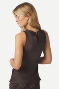 Celina Heavy Sateen Top | Dark Brown | Bluse fra Neo Noir – nedsat
