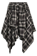 Dagny Check Tie Skirt | Black | Nederdel fra Co'couture