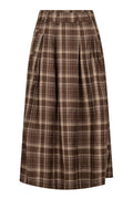 Dagny Anya Check Pleat Skirt | Brown | Nederdel fra Co'couture