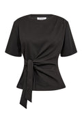 Oriane Pleat Tie Tee | Black | T-Shirt fra Co'couture – nedsat
