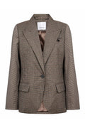 Veya Check Fitted Blazer | Brown | Blazer fra Co'couture – nedsat