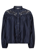 Melincc Balloon Lace Shirt | Navy