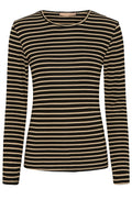 Long sleeved tee | Black/gold | T-shirt fra Marta du Chateau