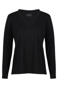 Ulla Ls Vneck Tshirt | Black | Bluse fra Liberté – nedsat
