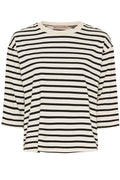 Brooklyn Tee | Beige/Schwarz | T-Shirt von Marta du Chateau – nedsat