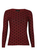 Mesh Ls Tshirt | Bordeaux Black Flock Heart | Bluse fra Liberté – nedsat