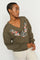 Cosette V-LS Spring Sweatshirt | Olive Night | Bluse fra Mos Mosh