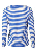 Ulla Ls Vneck Stripe Tshirt | Cobolt White Stripe | Bluse fra Liberté – nedsat