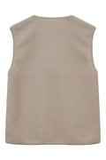 Teddy Waistcoat 207624 | Simply Taupe | Vest fra Freequent – nedsat
