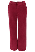 Cora Corduroy Box Pant | Weinrot | Hose von Black Colour