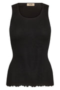 Elaine Seamless Seiden-Tanktop | Schwarz | T-Shirt von Mos Mosh